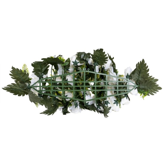 Aranjament floral, culoare alb, 62x18 cm, B.S.P. / SL825