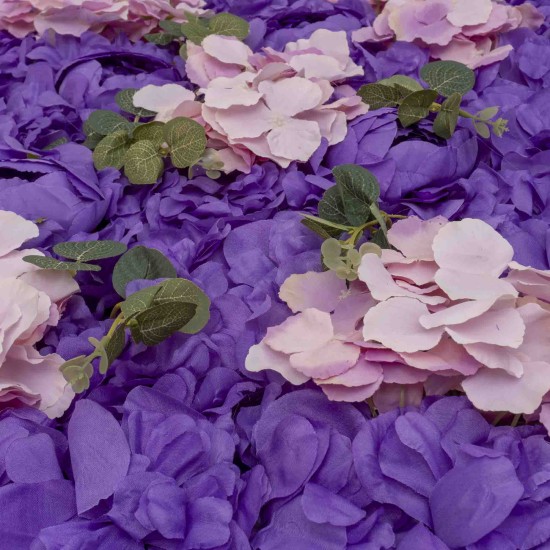 Panou din flori artificiale, model bujor + hortensie, culoare mov, 40x60 cm, B.S.P. / SL826_1