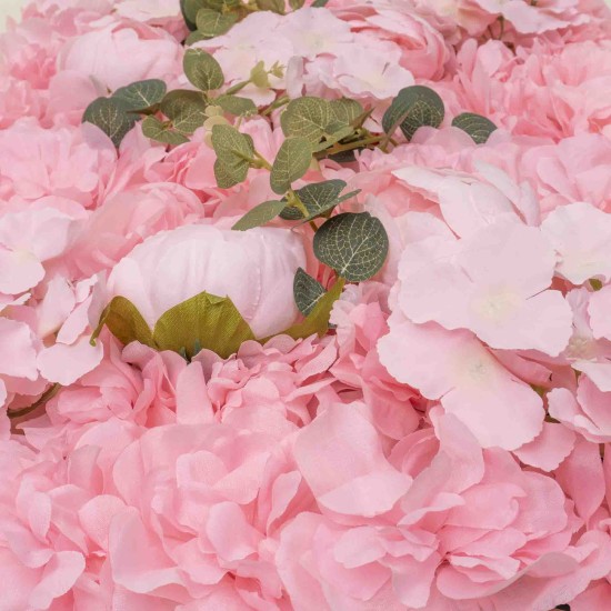 Panou din flori artificiale, model bujor + hortensie, culoare roz, 40x60 cm, B.S.P. / SL826_3