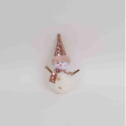 Decoratiune craciun, model om zapada roz, 12/set, 16 cm, B.S.P. / SL873