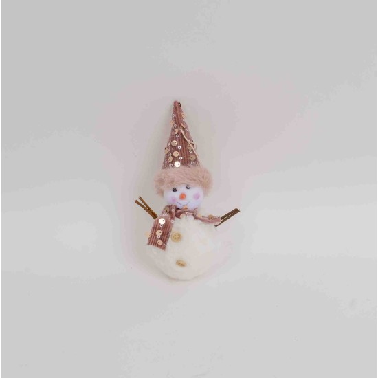 Decoratiune craciun, model om zapada roz, 12/set, 16 cm, B.S.P. / SL873