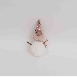 Decoratiune craciun, model om zapada roz, 12/set, 16 cm, B.S.P. / SL873