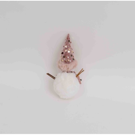 Decoratiune craciun, model om zapada roz, 12/set, 16 cm, B.S.P. / SL873