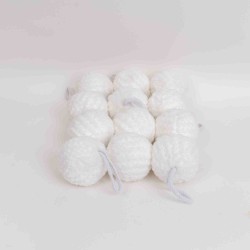 Decoratiune craciun, model glob, culoare alb, 12/set, Ø 8 cm, B.S.P. / SL875_1