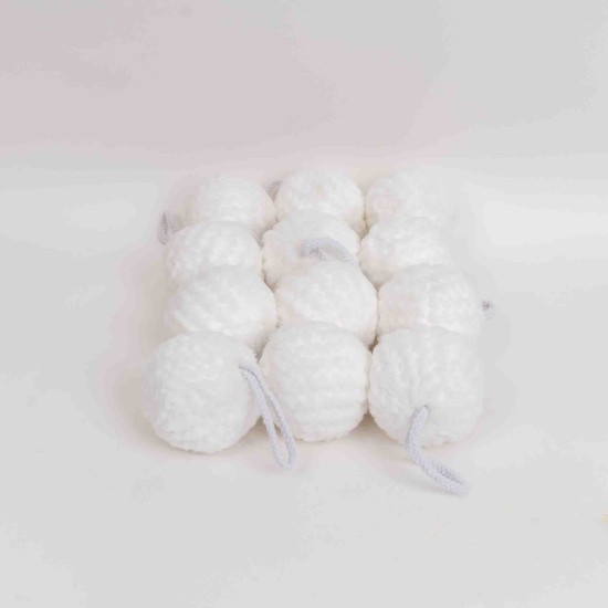 Decoratiune craciun, model glob, culoare alb, 12/set, Ø 8 cm, B.S.P. / SL875_1