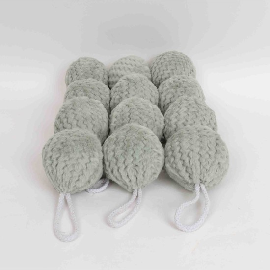 Decoratiune craciun, model glob, culoare gri, 12/set, Ø 8 cm, B.S.P. / SL875_4