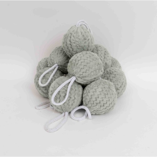 Decoratiune craciun, model glob, culoare gri, 12/set, Ø 8 cm, B.S.P. / SL875_4