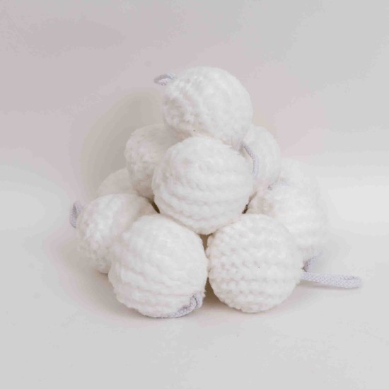 Decoratiune craciun, model glob, culoare alb, 12/set, Ø 8 cm, B.S.P. / SL875_1