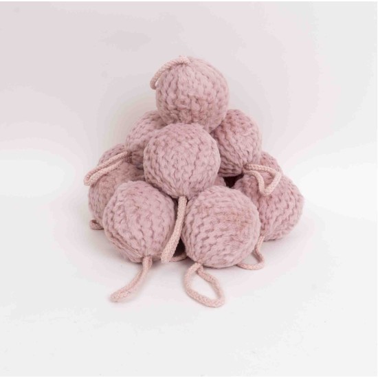 Decoratiune craciun, model glob, culoare roz, 12/set, Ø 8 cm, B.S.P. / SL875_2