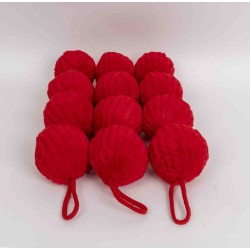 Decoratiune craciun, model glob, culoare rosu, 12/set, Ø 8 cm, B.S.P. / SL875_3