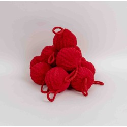 Decoratiune craciun, model glob, culoare rosu, 12/set, Ø 8 cm, B.S.P. / SL875_3