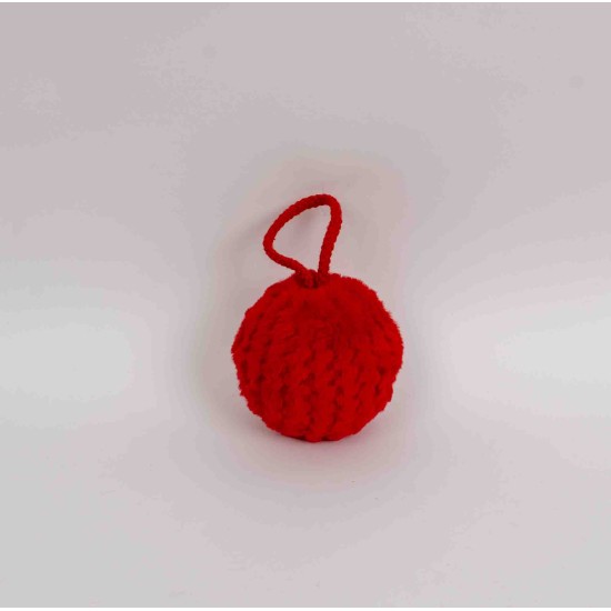 Decoratiune craciun, model glob, culoare rosu, 12/set, Ø 8 cm, B.S.P. / SL875_3