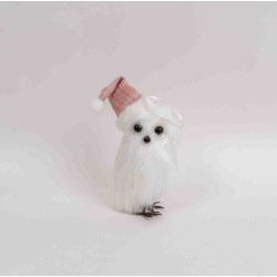 Decoratiune craciun, model bufnita, culoare alb, 6/set, 15 cm, B.S.P. / SL876