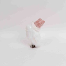 Decoratiune craciun, model bufnita, culoare alb, 6/set, 15 cm, B.S.P. / SL876