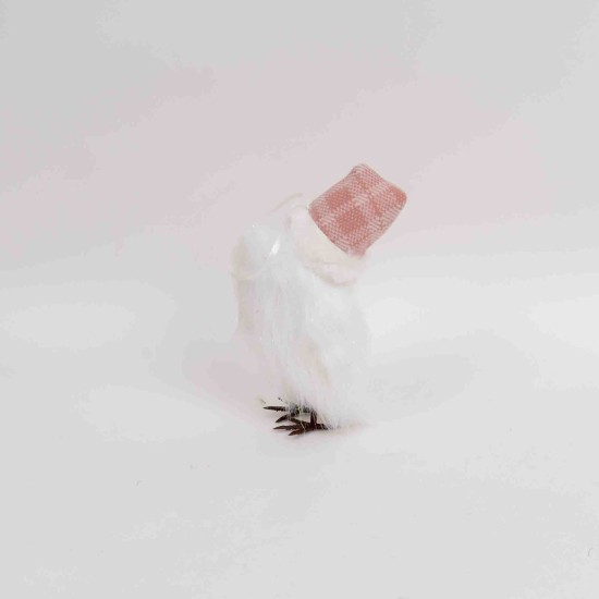 Decoratiune craciun, model bufnita, culoare alb, 6/set, 15 cm, B.S.P. / SL876