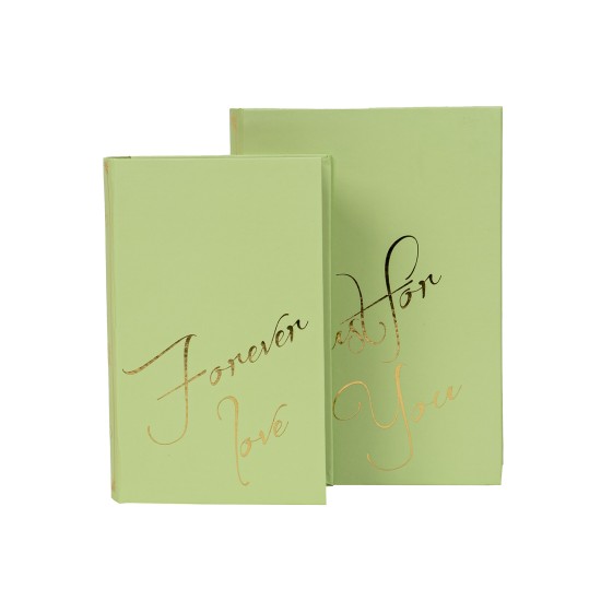 Set 2 cutii cu forma de carte, culoare verde, B.S.P. / SL940_1