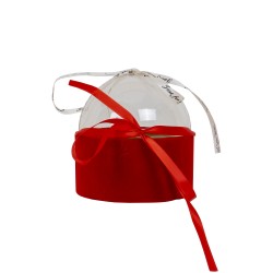 Set 6 cutii cilindrice, din catifea, capac transparent, culoare rosu, B.S.P. / SL946_5