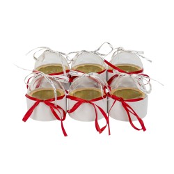 Set 6 cutii cilindrice, din catifea, capac transparent, culoare alb, B.S.P. / SL946_2