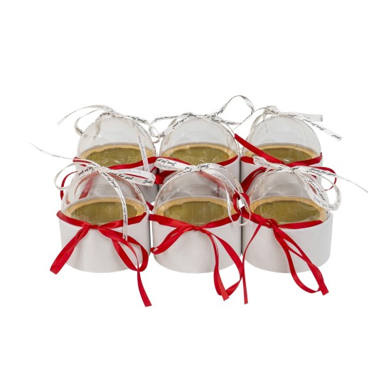 Set 6 cutii cilindrice, din catifea, capac transparent, culoare alb, B.S.P. / SL946_2