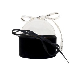 Set 6 cutii cilindrice, din catifea, capac transparent, culoare negru, B.S.P. / SL946_3