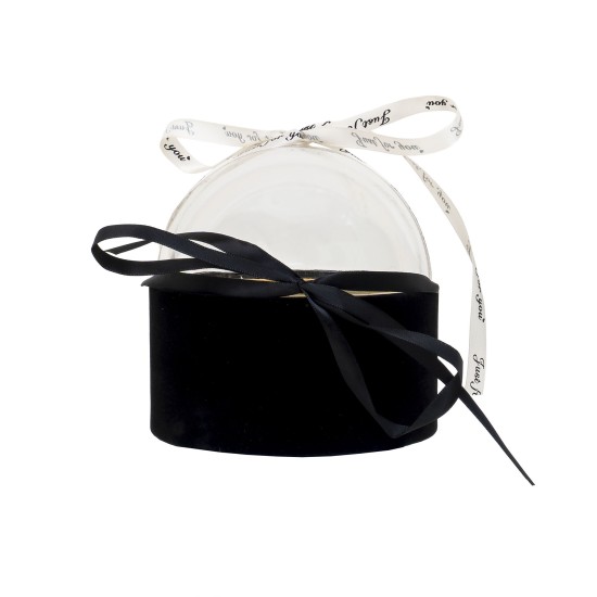 Set 6 cutii cilindrice, din catifea, capac transparent, culoare negru, B.S.P. / SL946_3