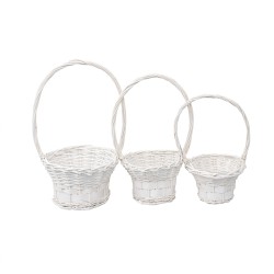 Set 3 cosuri impletite, dimensiuni diferite, culoare alb, B.S.P. / SL606