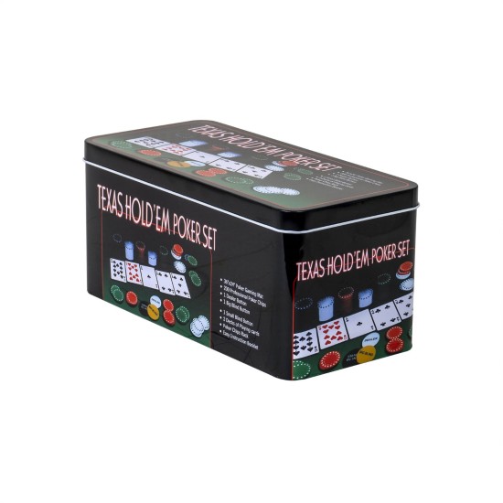 Joc poker, 200 jetoane, cutie metalica / SL249