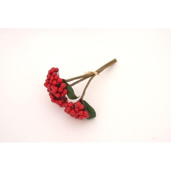 Buchet bobite, culoare rosu, H 30 cm, B.S.P. / AN039-3