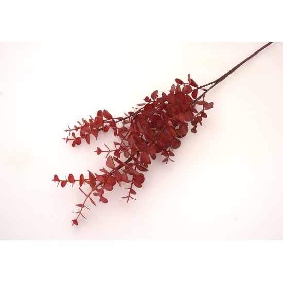 Fir eucalipt artificial, culoare rosu, H 65 cm, B.S.P. / AN043-2