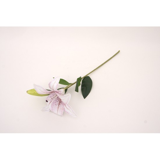 Fir crin din silicon, culoare alb + lila, H 50 cm, B.S.P. / AN107-4