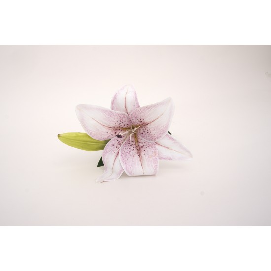 Fir crin din silicon, culoare alb + lila, H 50 cm, B.S.P. / AN107-4