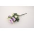 Buchet bujori + eucalpit artificial, culoare alb + mov, H 30 cm, B.S.P. / AN111-2