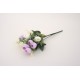Buchet bujori + eucalpit artificial, culoare alb + mov, H 30 cm, B.S.P. / AN111-2