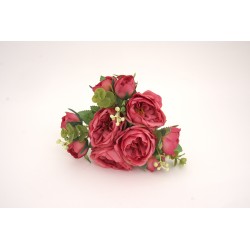 Buchet 10 bujori artificiali, culoare roz, H 35 cm, B.S.P. / AN112-2