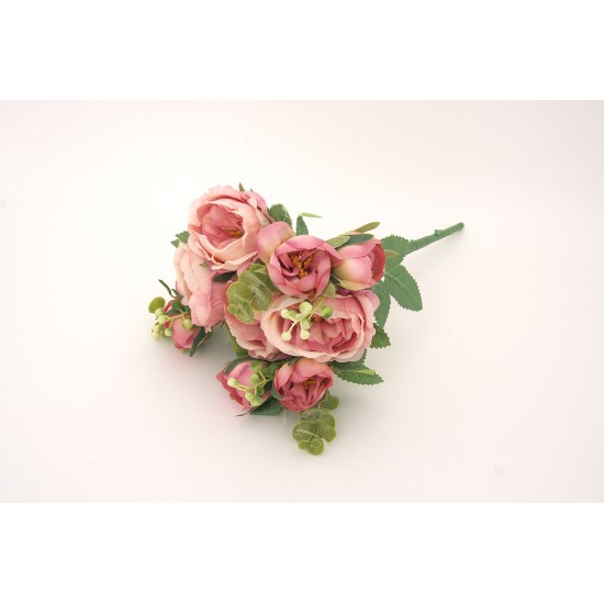 Buchet 10 bujori artificiali, culoare roz deschis, H 35 cm, B.S.P. / AN112-3