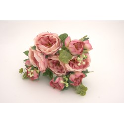 Buchet 10 bujori artificiali, culoare roz deschis, H 35 cm, B.S.P. / AN112-3