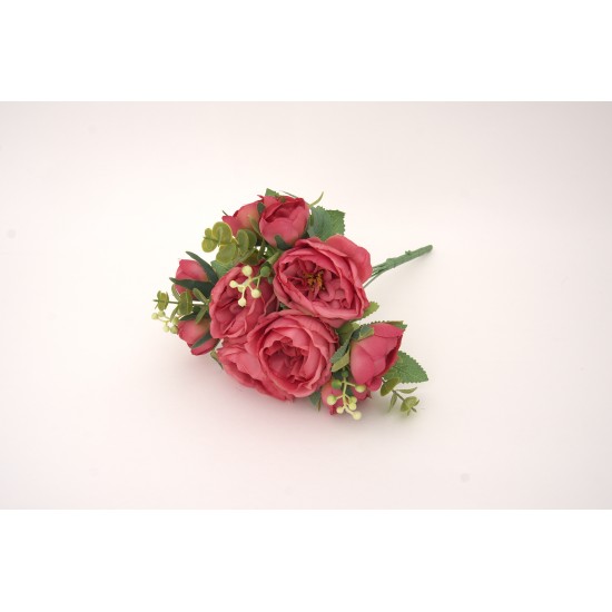 Buchet 10 bujori artificiali, culoare roz, H 35 cm, B.S.P. / AN112-2