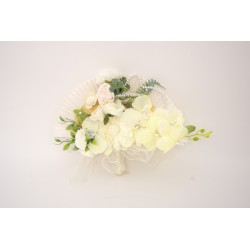 Evantai Decorativ Premium cu Flori și Perle, 40X30 cm, B.S.P. / AN185