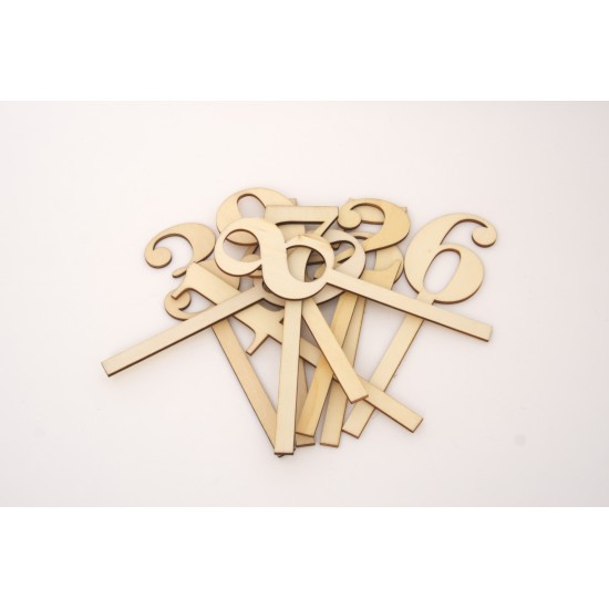Set cifre pe bat, 0-9, H 17 cm, B.S.P. / CD1051