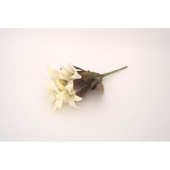 Buchet crin artificial, culoare alb, H 35 cm, B.S.P. / CD2063-1