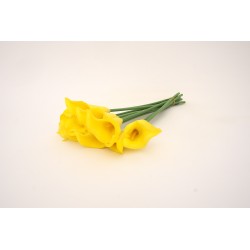 Buchet 10 cale din silicon, culoare galben, H 35 cm, B.S.P. / CD4186-2