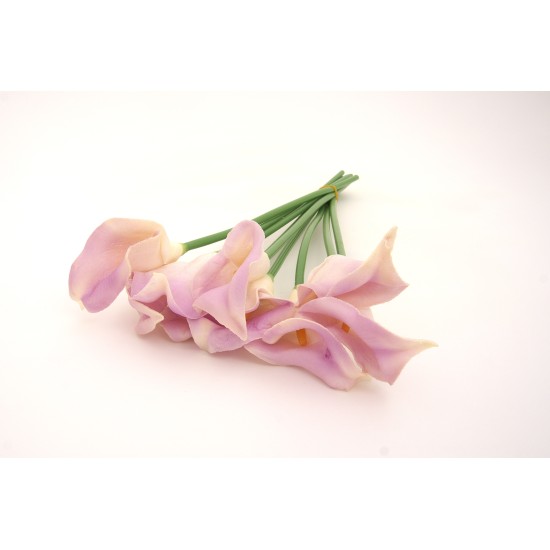 Buchet 10 cale din silicon, culoare roz , H 35 cm, B.S.P. / CD4186-6