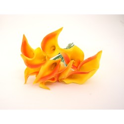 Buchet 10 cale din silicon, culoare portocaliu, H 35 cm, B.S.P. / CD4186-3