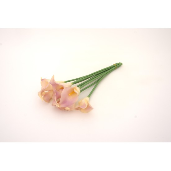 Buchet 10 cale din silicon, culoare roz deschis, H 35 cm, B.S.P. / CD4186-5