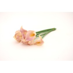Buchet 10 cale din silicon, culoare roz deschis, H 35 cm, B.S.P. / CD4186-5