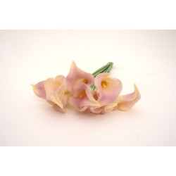 Buchet 10 cale din silicon, culoare roz deschis, H 35 cm, B.S.P. / CD4186-5