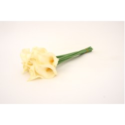 Buchet 10 cale din silicon, culoare crem, H 35 cm, B.S.P. / CD4186-1