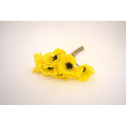 Buchet 6 maci din silicon, culoare galben, H 30 cm, B.S.P. CD4504-1