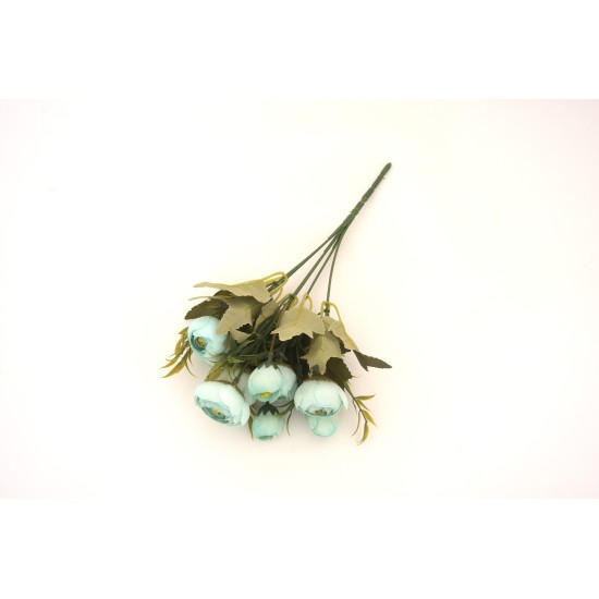Buchet bujori artificiali, culoare turcoaz, H 30 cm, B.S.P. / CD5028-4