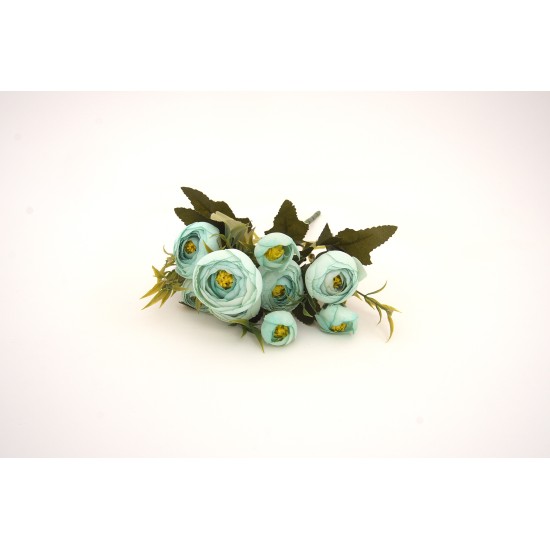 Buchet bujori artificiali, culoare turcoaz, H 30 cm, B.S.P. / CD5028-4